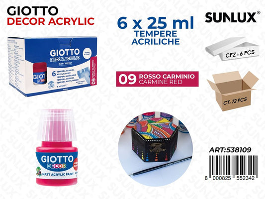 Bar.giotto Decor Acrylic 25ML 09ROSSO Carm.