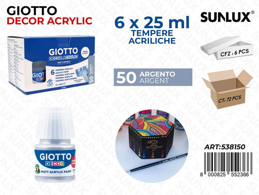 Bar.giotto Decor Acrylic 25ML 50ARGENTO