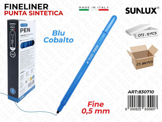 Tratto Pen Metal Blu Cobalto Punta F