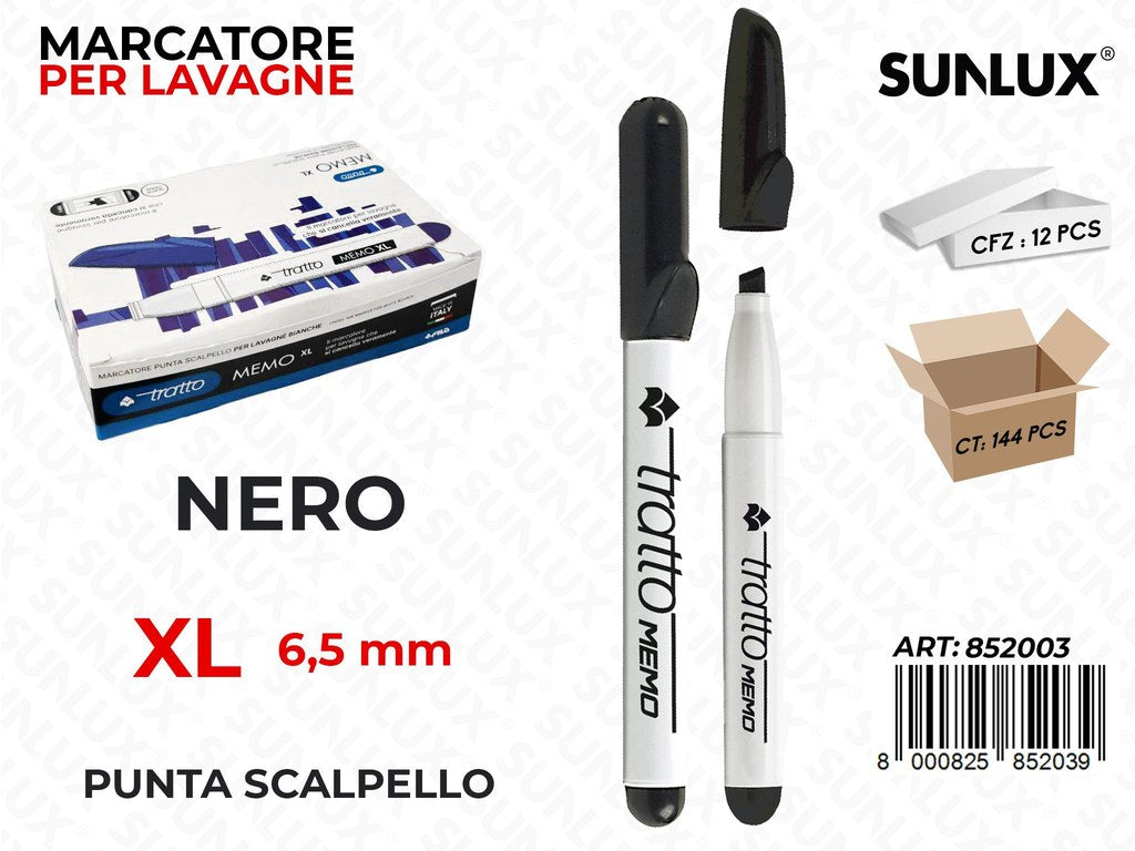Marcatore Lavagna Tratto Memo Xl P.scalp. Nero