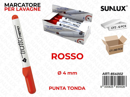Marcatore Lavagna Tratto Memo P. Tonda Rosso