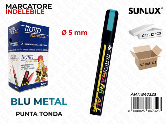 Tratto Mark All Blu Metal P.tonda 5MM
