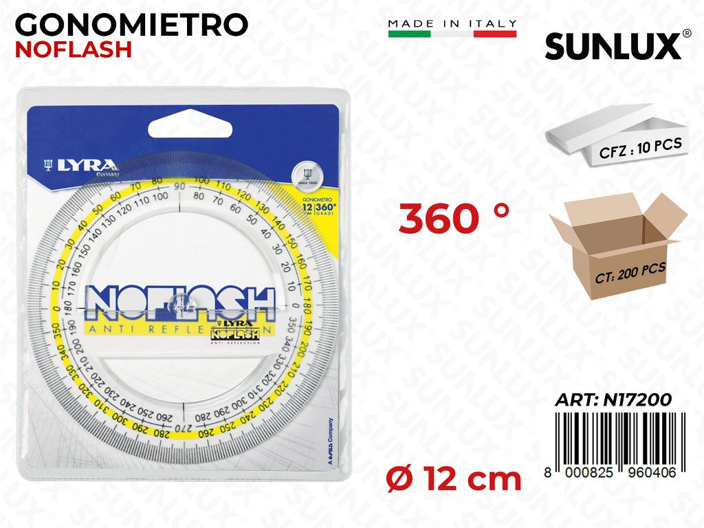 Goniometro Noflash 12CM 360GRADI