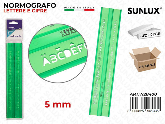 Normografo Lettere-cifre 5MM