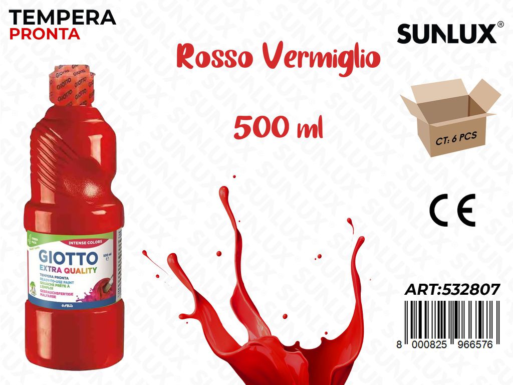 Fl 500ML Giotto Paint Rosso Vermiglio/ Pz da 6