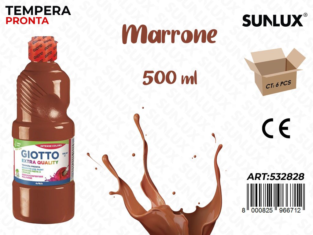 Fl 500ML Giotto Paint Marrone/ Pz da 6