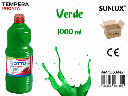 Fl 1000ML Giotto Paint Verde/ Pz da 6