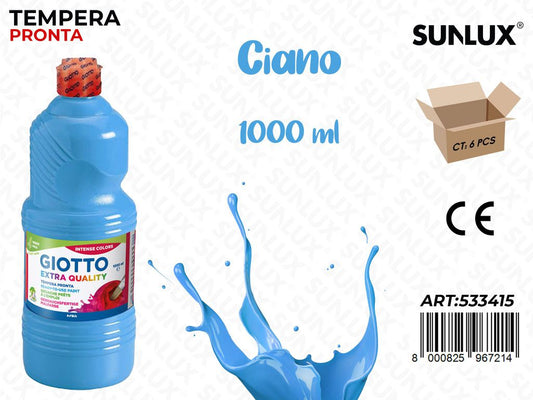 Fl 1000ML Giotto Paint Cyan/ Pz da 6