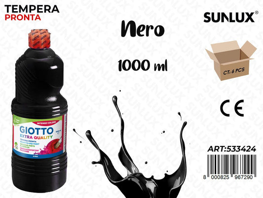 Fl 1000ML Giotto Paint Nero/ Pz da 6
