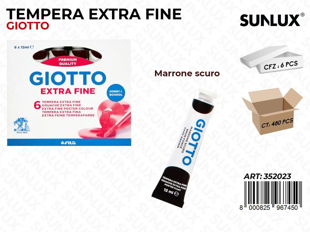Tubo Tempera Giotto 12ML Marrone Scu.