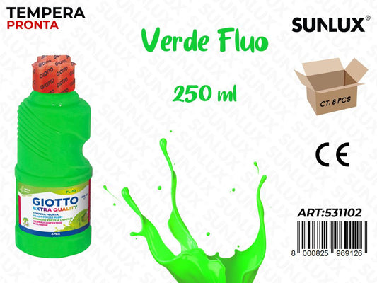Fl 250ML Giotto Fluo Verde/ Pz da 8