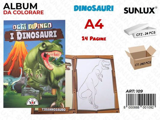 *ALBUM Da Dipingere Dinosauri F.to A4