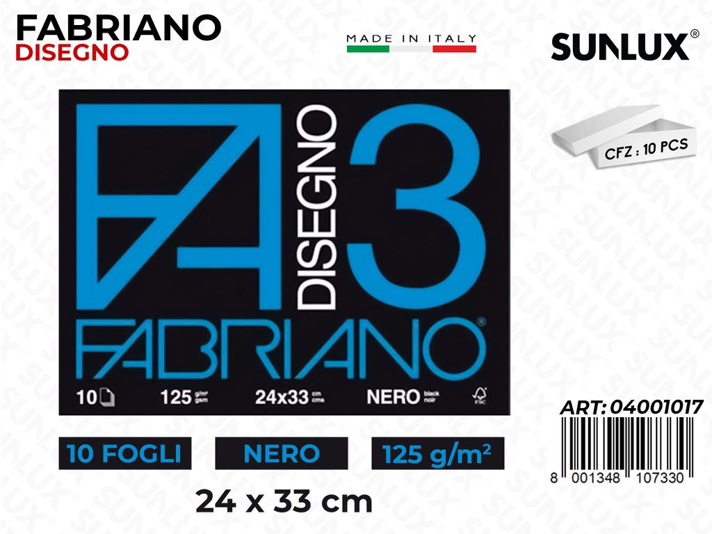 Fabriano Disegno Nero F3 10FF 24*33CM