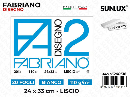 Fabriano Bianco Liscio 20FF 24*33CM 110GR