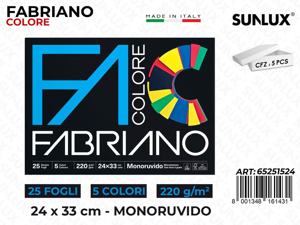 Fabriano Col. Monoruvido 25FF 24*33CM 220GR