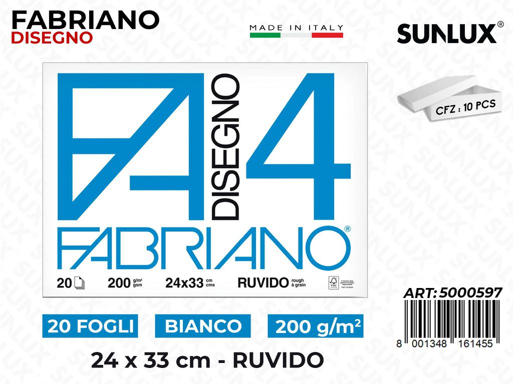 Fabriano Bianco Ruvido 20FF 24*33CM 200GR