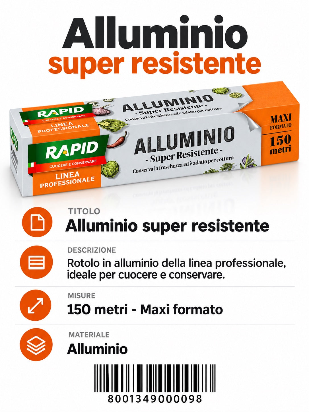 A1. Alluminio Rapid C/Box Mt. 150 Reali