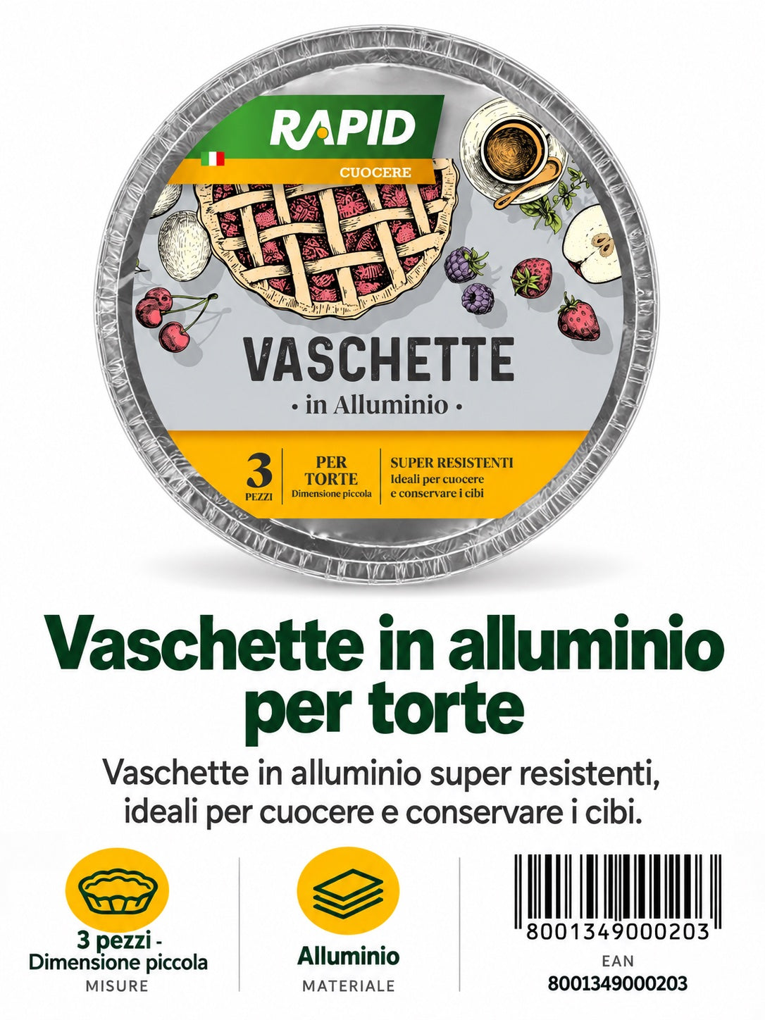 Contenitore C.34 Torta Piccola 23Xh4Cm Conf.3Pz