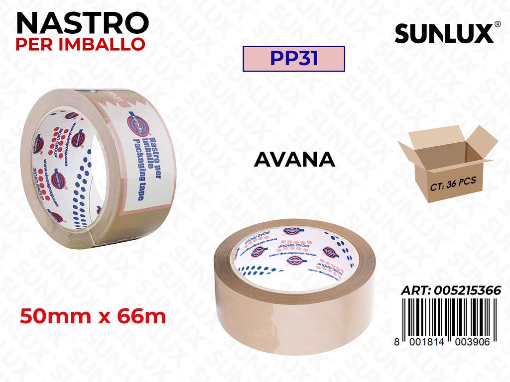 Nastro per Imballo Avana PP31 50MM*66MT