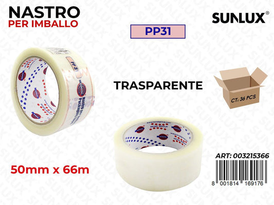 Nastro per Imballo Trasp. PP31 50MM*66MT