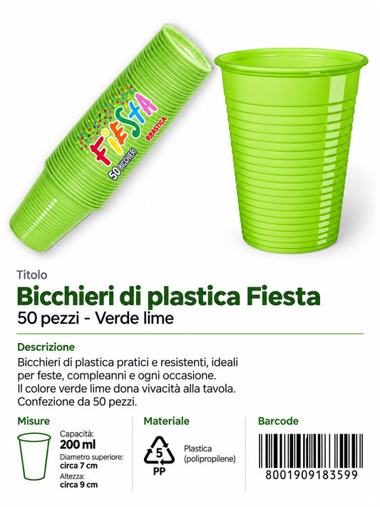 Prezzo Netto18359 Bicchieri 50 Verde Mela 200Cc 30Cf 218359