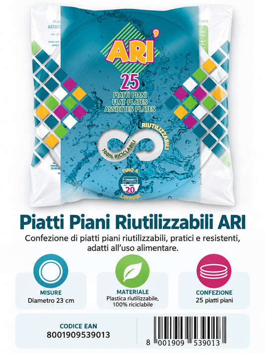 Prezzo Nettopiatti 25Pz P. Bianco Ari-Utilizzabili 28Cf 153901
