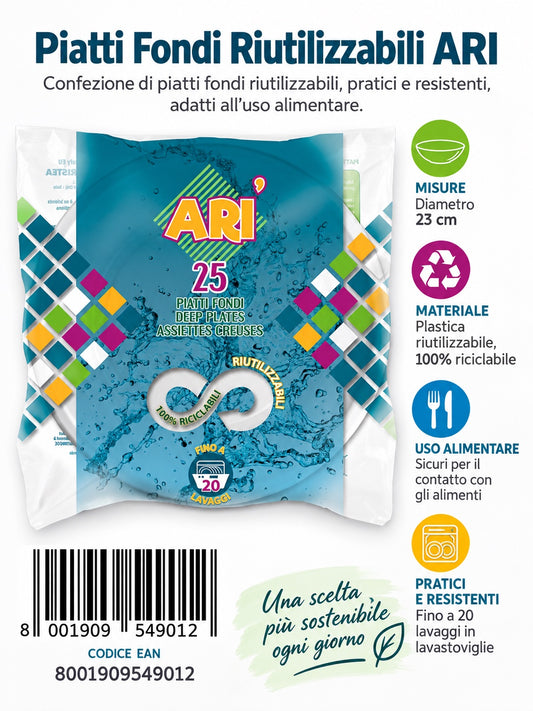 Prezzo Nettopiatti 25Pz F. Bianco Ari-Utilizzabili 28Cf 154901