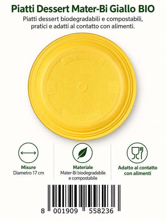 Prezzo Nettopiatti 25Pz Dessert Mtb Giallo Nat-Bio 36Cf 155823