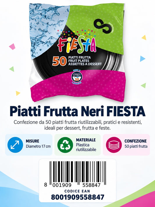 Prezzo Netto50 Piatti Dessert Ner Fst-Riu 22 Cf
