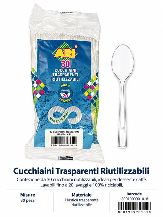 30 Cucchiaini Tra Riutilizzabili 32Cf 790101