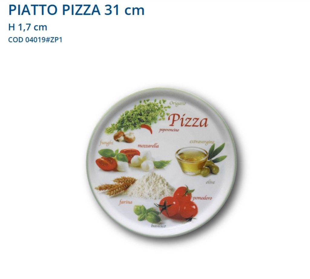 Piatto Saturnia Napoli Pizza 31cm Pizzafoods Verde