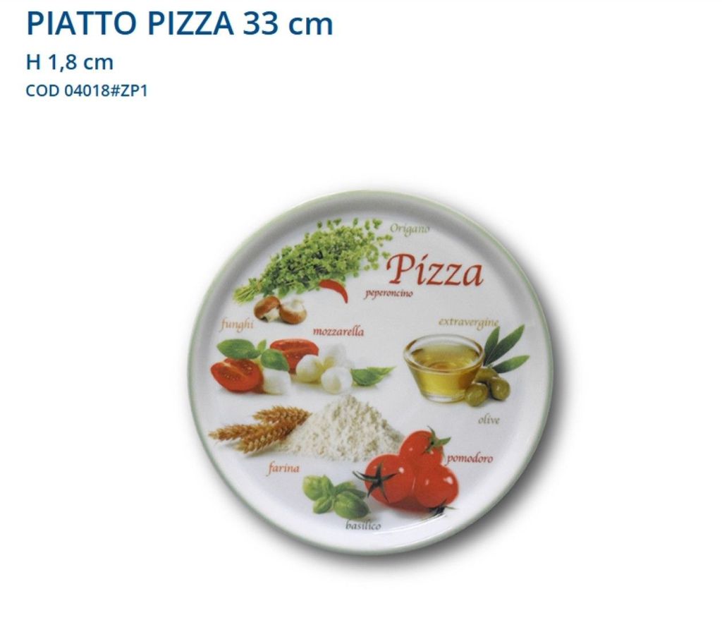 Piatto Saturnia Napoli Pizza 33cm Pizzafoods Verde