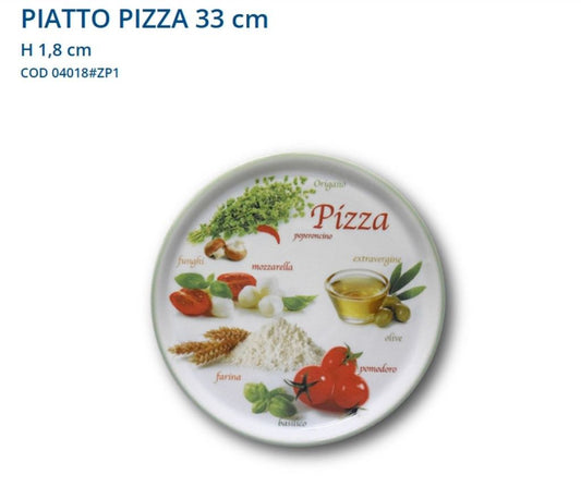 Piatto Saturnia Napoli Pizza 33cm Pizzafoods Verde