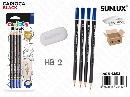 Carioca Black Lead Hb c/ Gomma