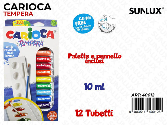Carioca Tempera 12 Tubetti ASS.10ML