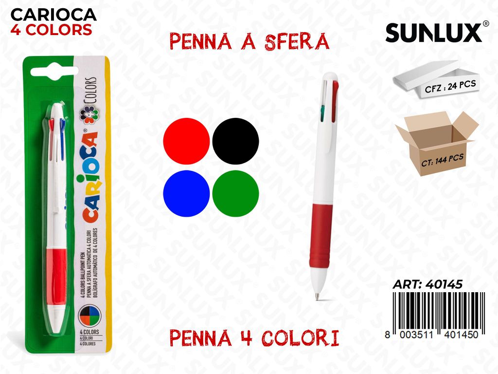 Carioca Penna a Sfera 4 Colors