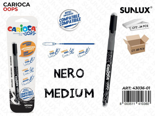 Carioca Oops Cancellabile 0.7MM Nero