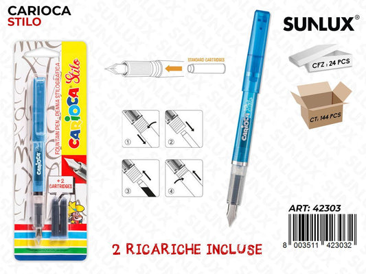 Penna Stilografica c/12 Cartucce
