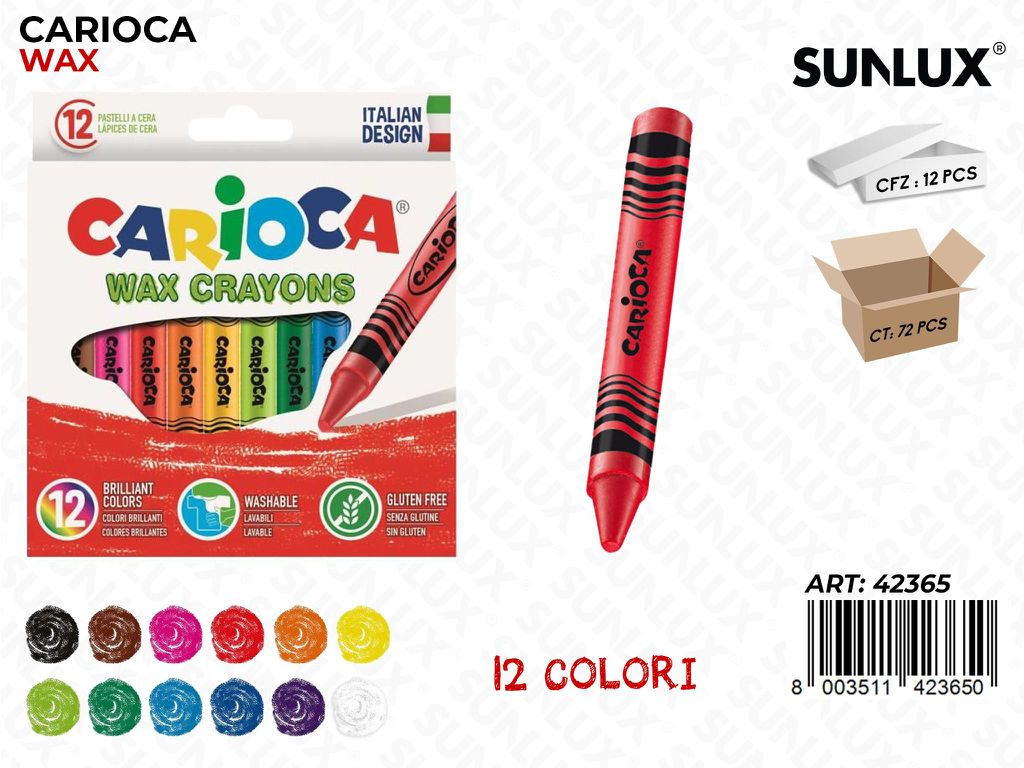 Carioca Pastelli Cera 12COL.