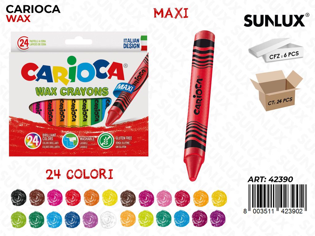 Pastelli Cera Jumbo 24COL.