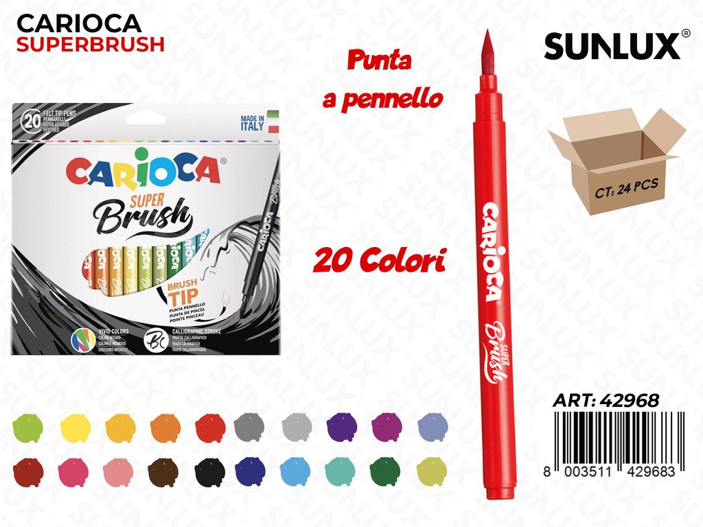 Carioca Pennarelli Super Brush 20COL.