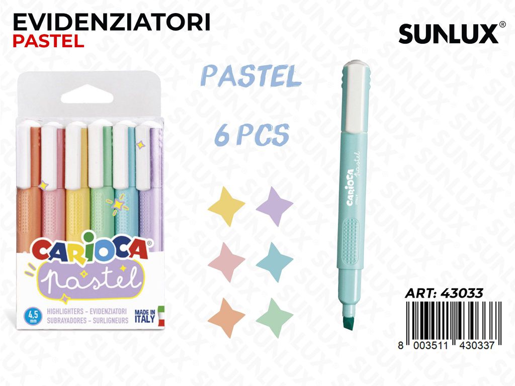 Carioca Evidenziatori Pastel Sca. 6COL.