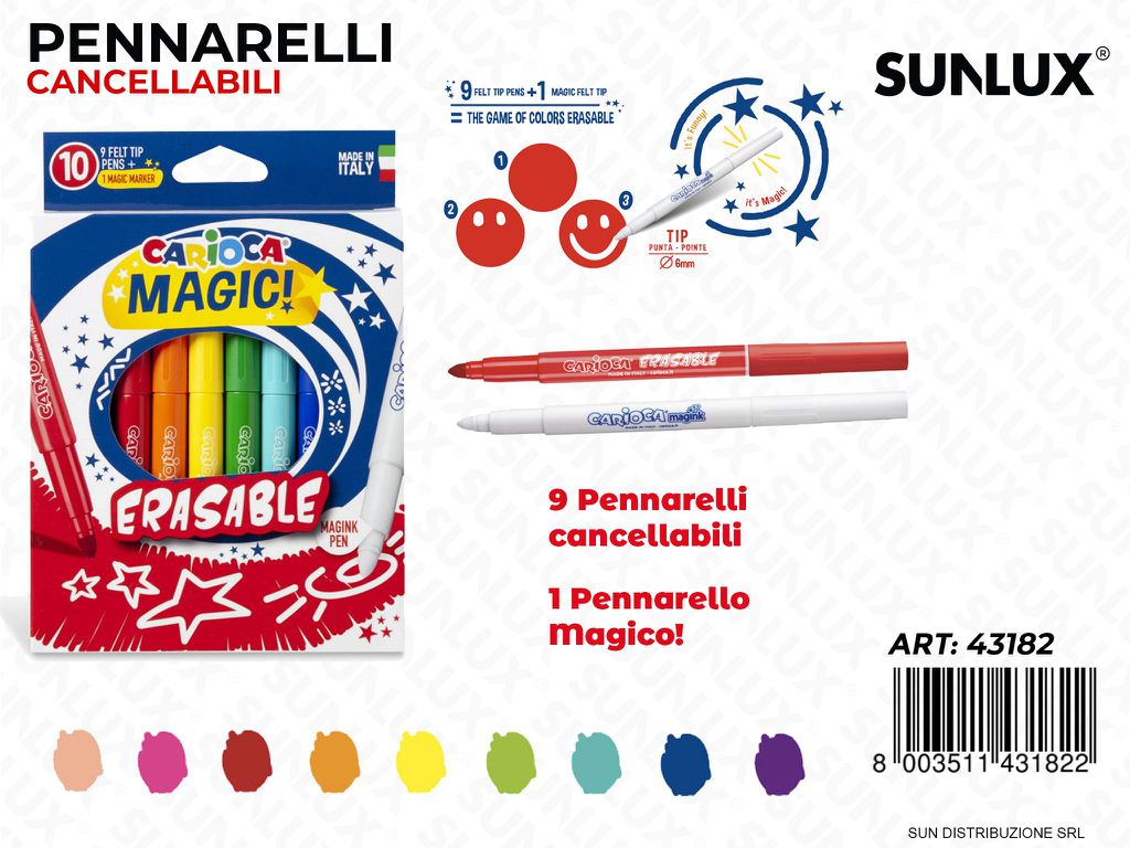 Carioca Magic Erasable 10PCS Col. Ass.