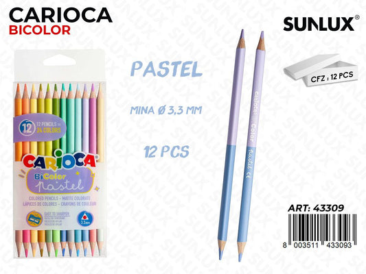 Carioca Bicolor Pastel 24COL. Sca. 12PCS