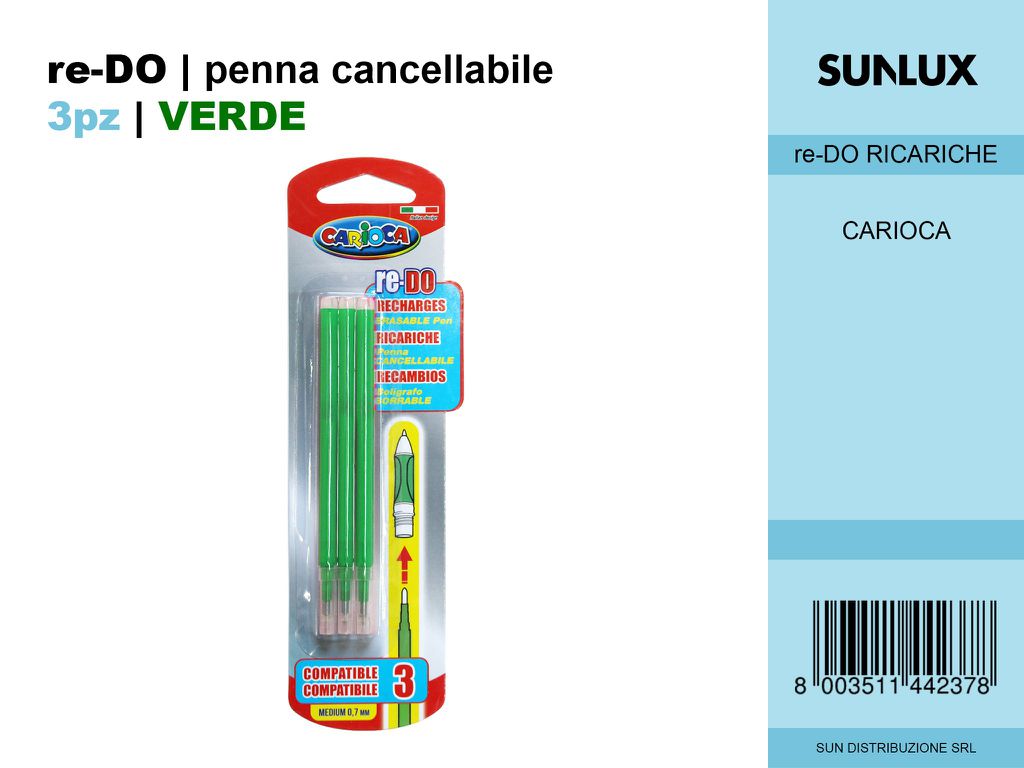 Carioca Re-do Refill Cancell.verde da 24
