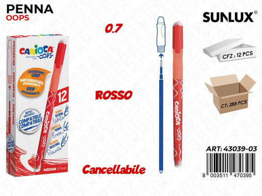 Carioca Oops Cancell. Rosso 0.7MM