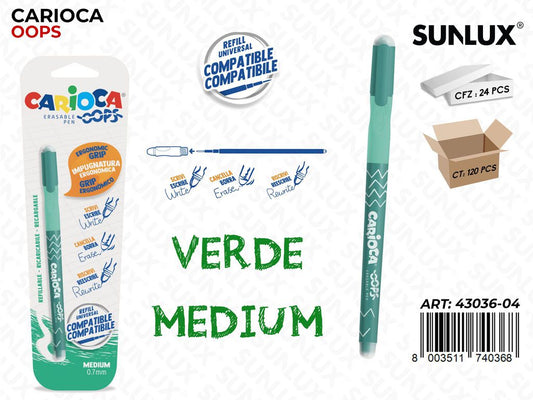 Carioca Oops Cancellabile 0.7MM Verde