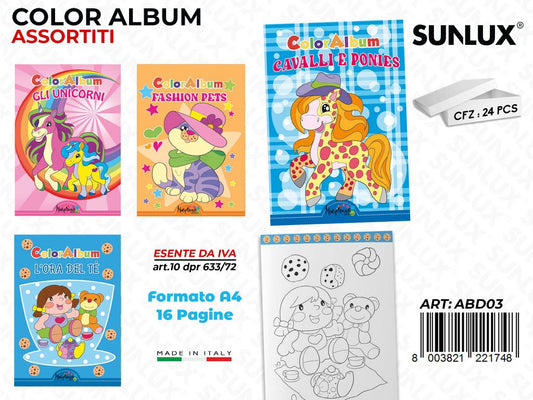 *ALBUM DA COLORARE ASS. 16PAG F.TO A4 /PZ DA 24**