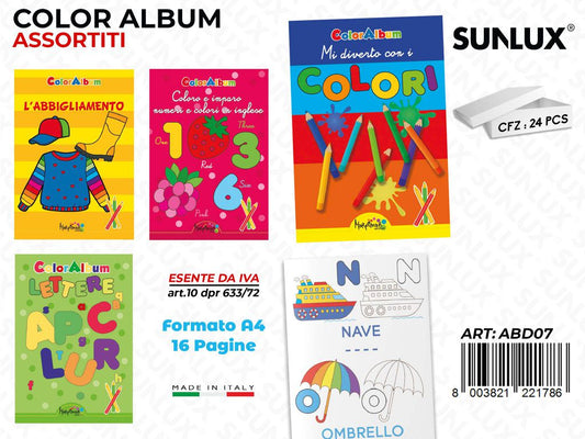 *ALBUM DA COLORARE ASS. 16PAG F.TO A4 /PZ DA 24**