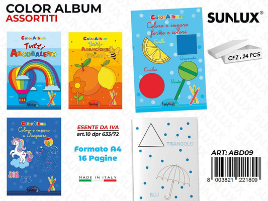 *ALBUM DA COLORARE ASS. 16PAG F.TO A4 /PZ DA 24**